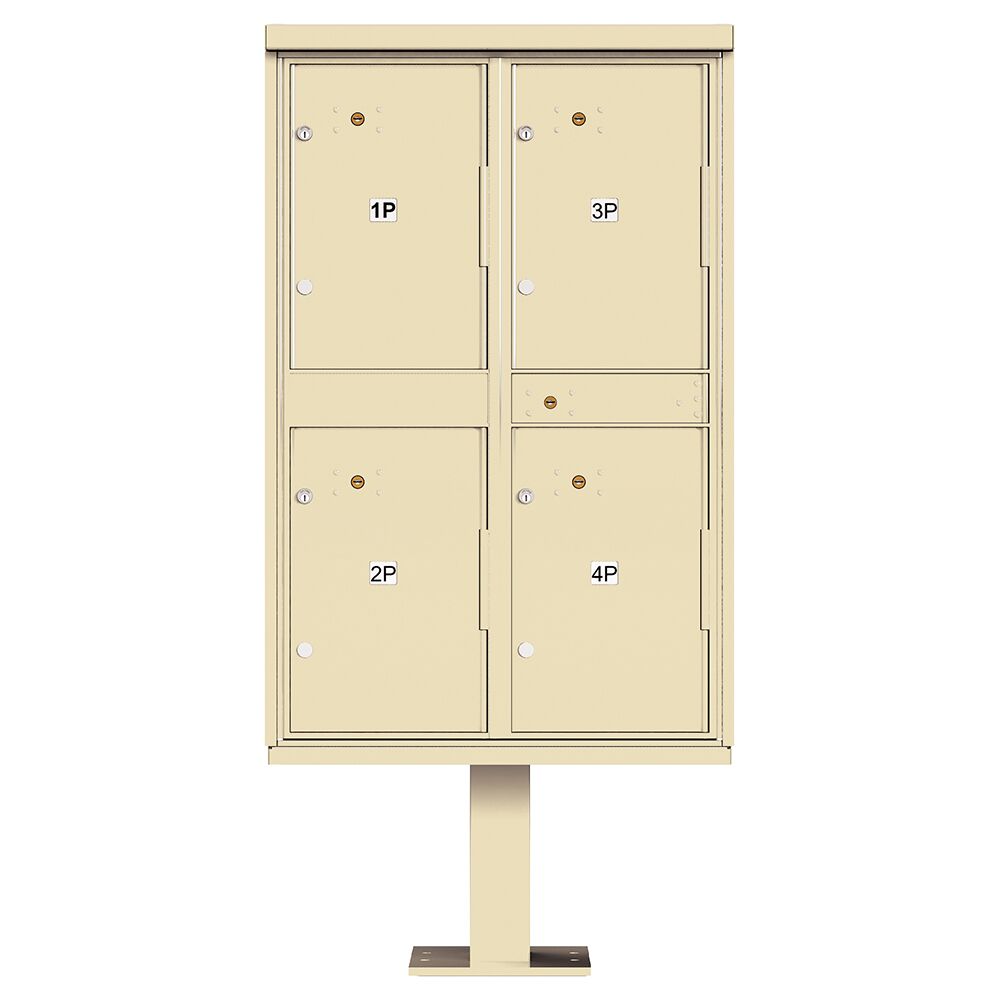 1590 Valiant Postal Gray 4-Compartment Parcel Lockers Pedestal Mount Mailbox 1590 Valiant Postal Gray 4-Compartment Parcel Lockers Pedestal Mount Mailbox